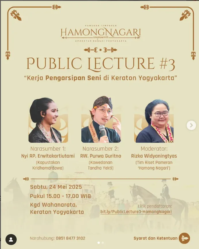 Public Lecture ‘Pengarsipan Seni di Keraton Yogyakarta’